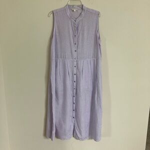 Eileen Fisher Lavender Maxi Organic Linen Dress
